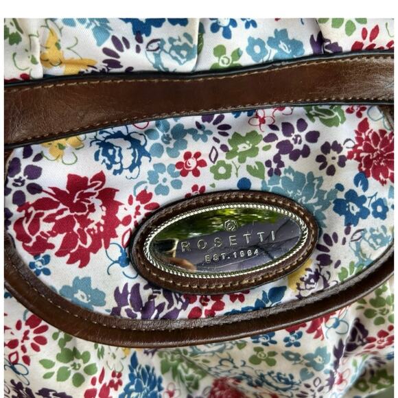 Rosetti Multicolor Floral Handbag with Brown Leather Accents - Picture 2 of 4